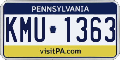 PA license plate KMU1363