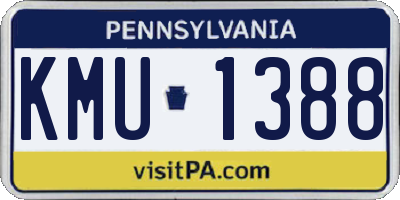 PA license plate KMU1388