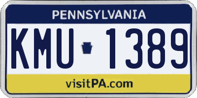 PA license plate KMU1389