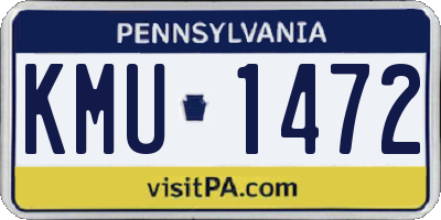 PA license plate KMU1472