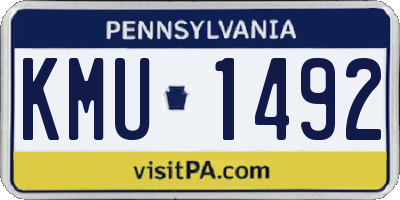 PA license plate KMU1492