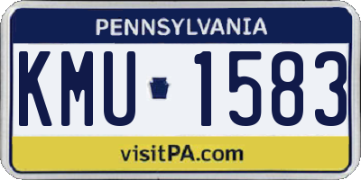 PA license plate KMU1583