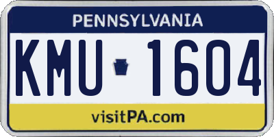 PA license plate KMU1604