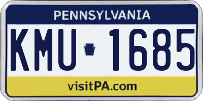 PA license plate KMU1685