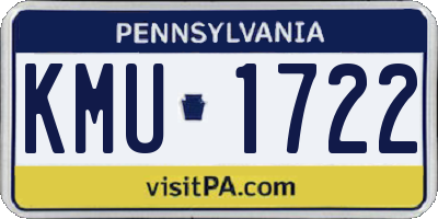 PA license plate KMU1722