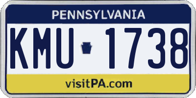 PA license plate KMU1738