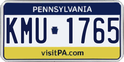 PA license plate KMU1765