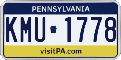 PA license plate KMU1778