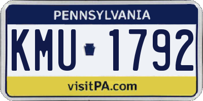 PA license plate KMU1792