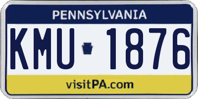 PA license plate KMU1876