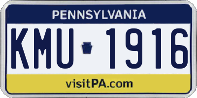 PA license plate KMU1916