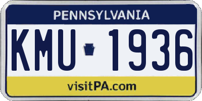 PA license plate KMU1936