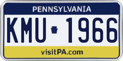 PA license plate KMU1966
