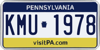 PA license plate KMU1978