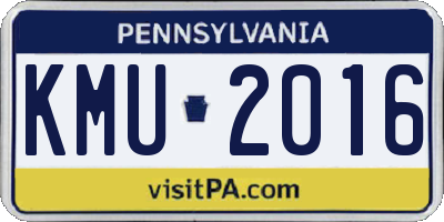 PA license plate KMU2016