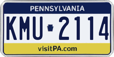 PA license plate KMU2114