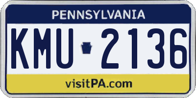 PA license plate KMU2136