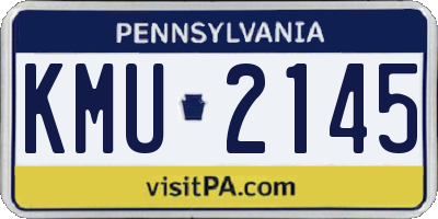 PA license plate KMU2145