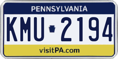 PA license plate KMU2194
