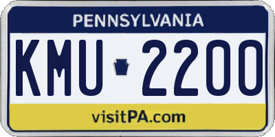PA license plate KMU2200
