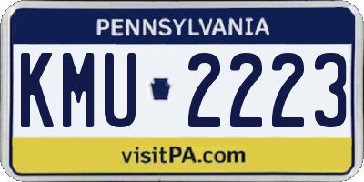 PA license plate KMU2223