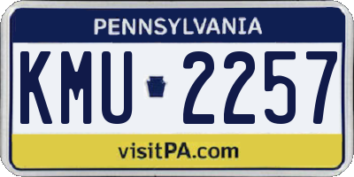 PA license plate KMU2257