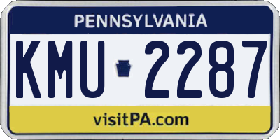 PA license plate KMU2287