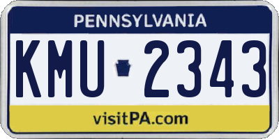 PA license plate KMU2343