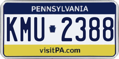 PA license plate KMU2388