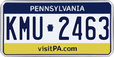 PA license plate KMU2463