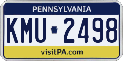PA license plate KMU2498