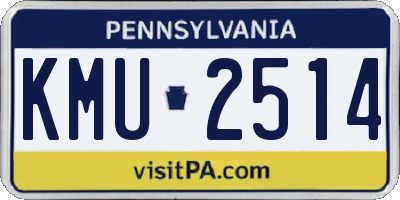 PA license plate KMU2514