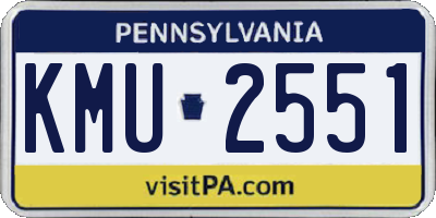 PA license plate KMU2551