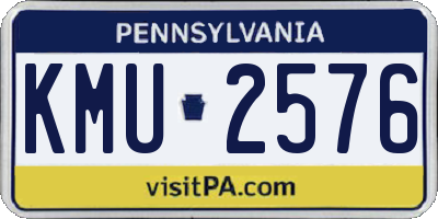 PA license plate KMU2576
