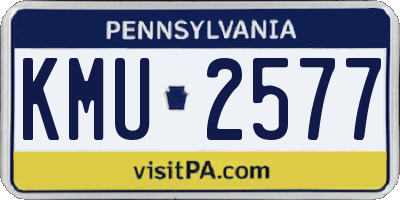 PA license plate KMU2577