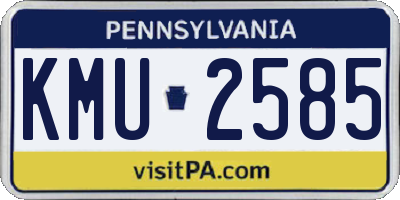 PA license plate KMU2585