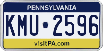 PA license plate KMU2596