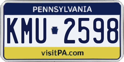 PA license plate KMU2598