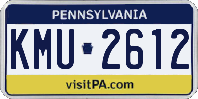 PA license plate KMU2612