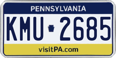 PA license plate KMU2685