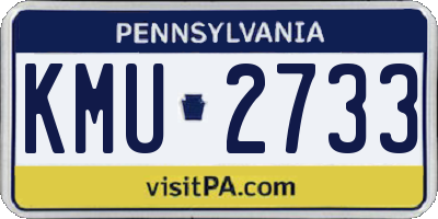PA license plate KMU2733