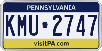 PA license plate KMU2747