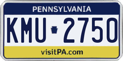 PA license plate KMU2750