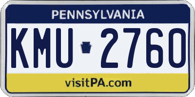 PA license plate KMU2760