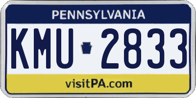 PA license plate KMU2833