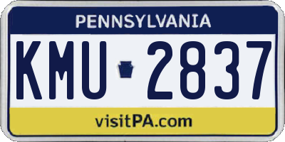 PA license plate KMU2837