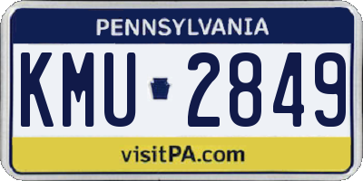 PA license plate KMU2849