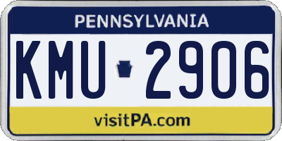 PA license plate KMU2906