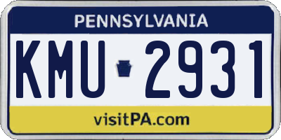 PA license plate KMU2931