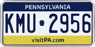PA license plate KMU2956